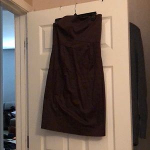 Brown strapless dress